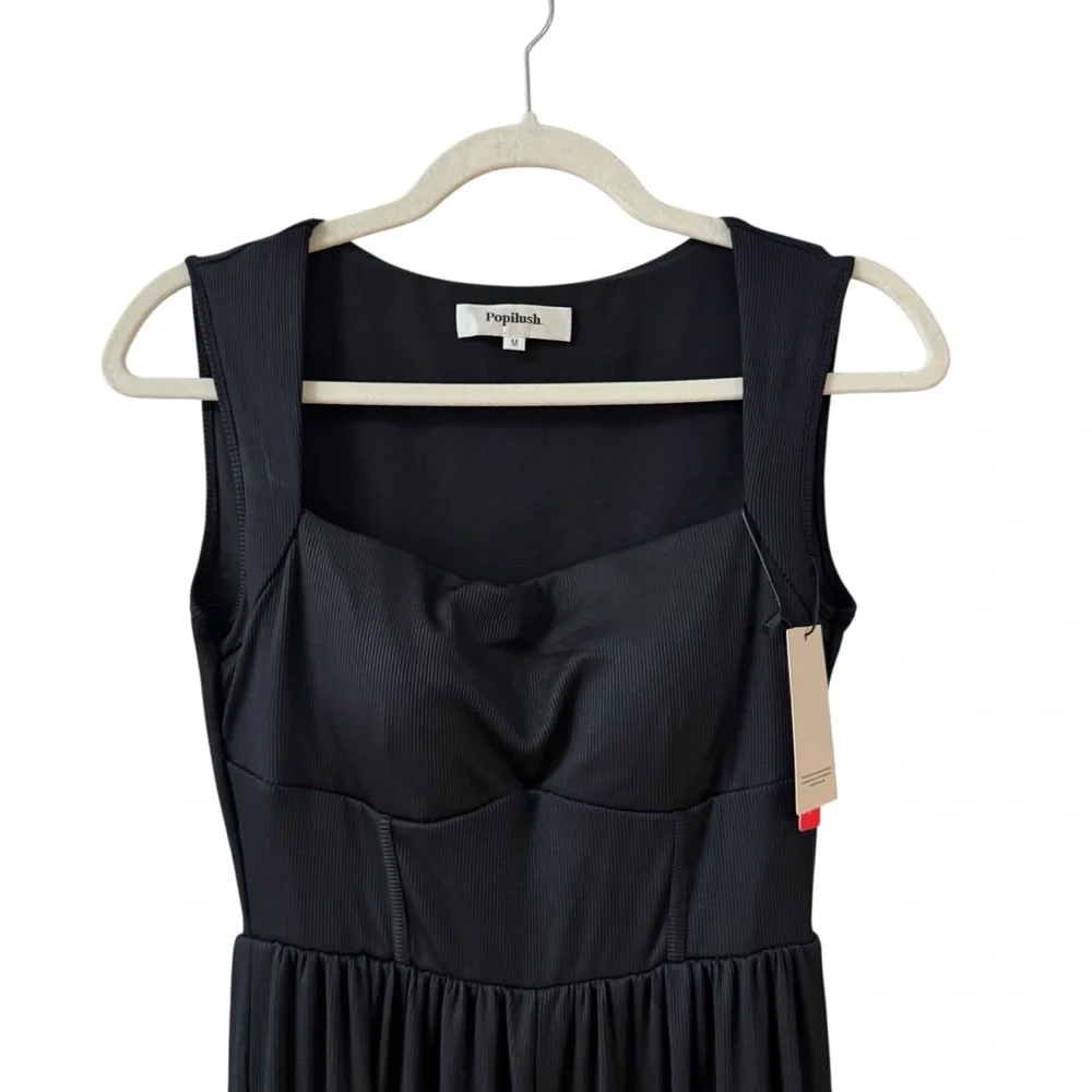 Popilush Elegant Black Wide Leg Jumpsuit - Picture 5 of 15